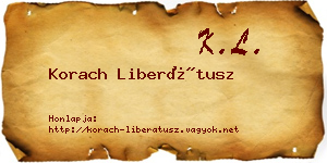 Korach Liberátusz névjegykártya